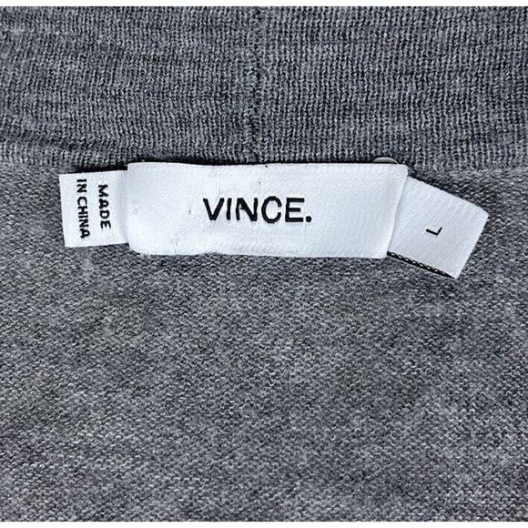 Vince Merino Wool Blend Cardigan Waterfall Open Front Sweater Gray Size Large - Picture 5 of 6